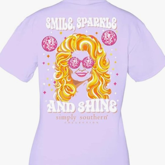 Simply Southern Tops - SIMPLY SOUTHERN LILAC (ASTER) SMILE SPARKLE AND SHINE TEE